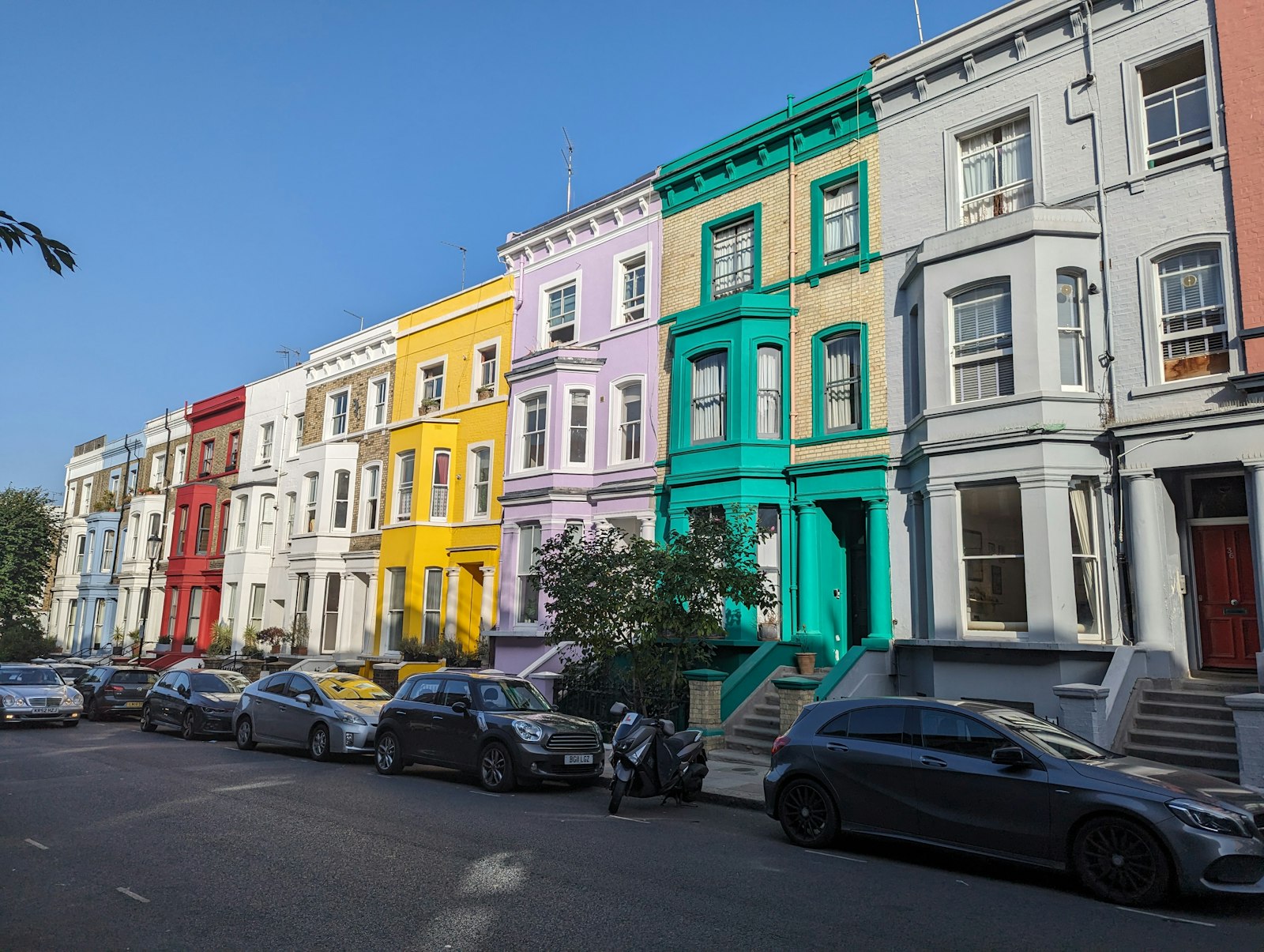 Colourful houses in Notting Hill, London